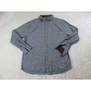 Earthbound Shirt Mens Extra Large Blue Button‎ Up Flip Cuff Long Sleeve Casual*